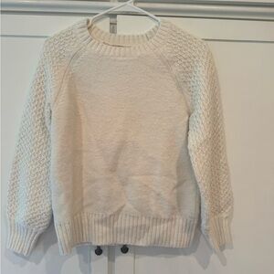 J. Crew Cream Crew Neck Sweater with Chunky Knit